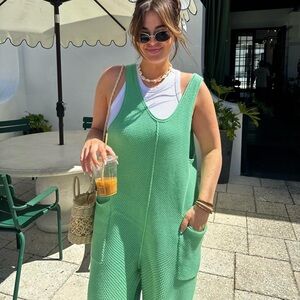 Free People Green Jumpsuit